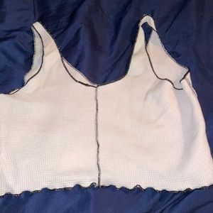 Shein Cream and Black “Seam” Crop Top